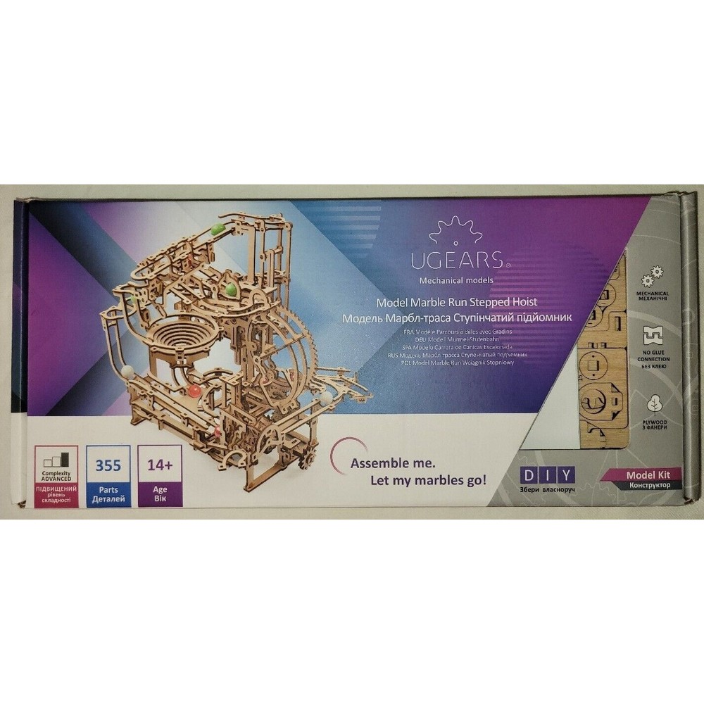 UGears Marble Run Stepped Hoist - Wooden Mechanical Model